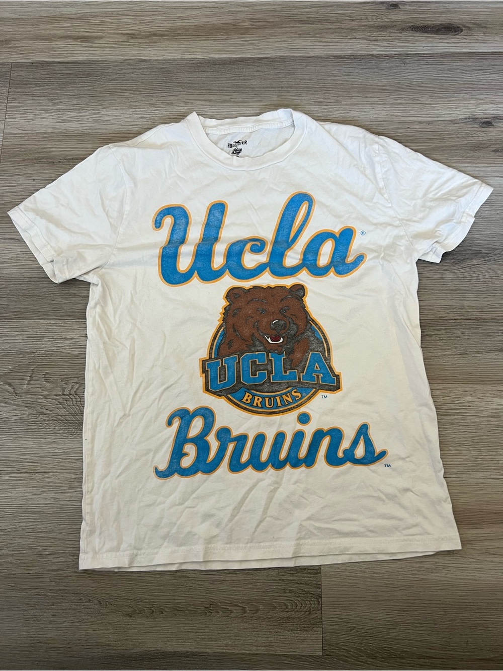 Hollister White UCLA Bruins Graphic Tee with Blue & Gold Logo